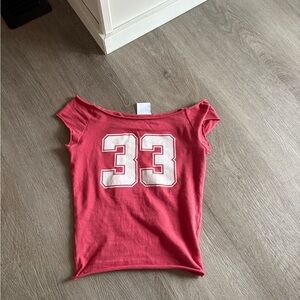 Harlow Pink Jersey Top with Number Graphic